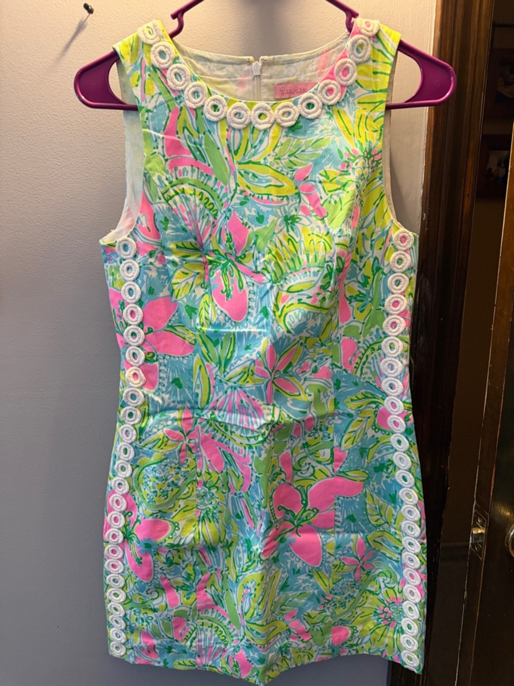 Lilly Pulitzer Sleeveless Mini Shift Dress in Pink, Green, Blue